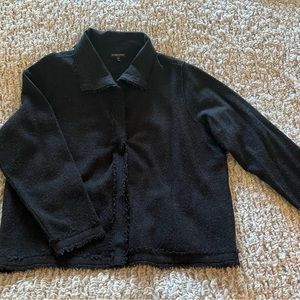 Eileen Fisher Charcoal Gr. Wool Jacket Lightweight 1X
